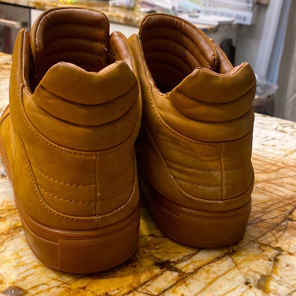 MEN “Steve Madden” Tan Velvet hi-top sneakers Sz 13 - Picture 4 of 5